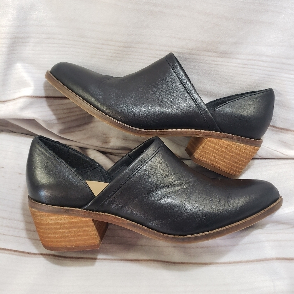 🌞SOLD🌞 Crown Vintage Black Leather Booties Open Side Womens 6.5 Morrison - Picture 10 of 11